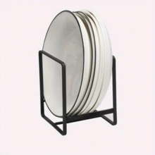 1/2PCS Space-Saving Stainless Steel Dish Rack, Vertical Plate Holder For Plates, Cutting Boards, And Pot Lids, Kitchen Organizer, Metal Material, Kitchen Storage Utensils, Room Decoration, Suitable For Kitchen, Restaurant, Party, Camping, Outdoor, Gathering, Gift For Friends, Family Gift - Multicolor - View 4