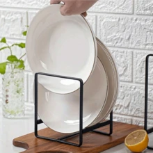 1/2PCS Space-Saving Stainless Steel Dish Rack, Vertical Plate Holder For Plates, Cutting Boards, And Pot Lids, Kitchen Organizer, Metal Material, Kitchen Storage Utensils, Room Decoration, Suitable For Kitchen, Restaurant, Party, Camping, Outdoor, Gathering, Gift For Friends, Family Gift - Multicolor - View 5