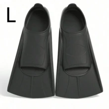 1只舒适硅胶游泳训练脚蹼，短蹼片，带网袋，男女通用，适合游泳训练、增强腿部力量、沙滩必备、沙滩配件、泳池漂浮物 - 黑色 - 查看 10