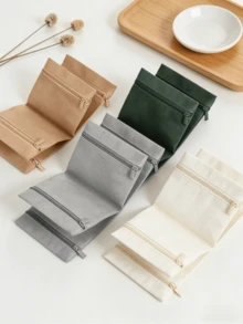 Madebyblanc Túi đựng trang sức cao cấp dành cho nữ, túi nhung có khóa kéo, hoàn hảo để đựng bông tai, dây chuyền và nhẫn - Túi du lịch chống bụi, lớp lót mềm mại, hộp quà tặng, thích hợp cho cô dâu, ngày Valentine, sinh nhật, Giáng sinh và các dịp khác. - Nhiều màu - Xem 5
