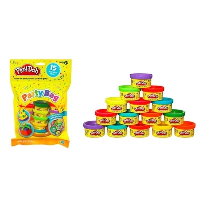Hasbro Kids Modeling Clay Set, 15 Mini Color Cans In Party Bag + Gift Tags, Soft Dough For Creative Play, Perfect For Party Favors, Classroom Prizes, Easter Basket Stuffers, For Toddlers, Age 2+