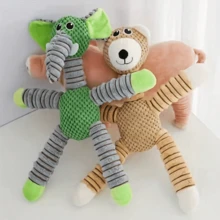 Chew Toys For Dogs - Elephant, Bear, Pig Animal Shaped Squeaky Toys For Small Pets - Multicolor - View 3