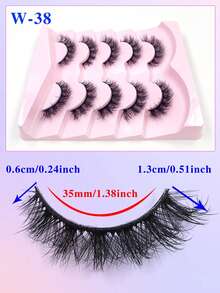 5 Pairs Fluffy Mink Effect False Eyelashes Wispy Dense Curly Lashes For Natural Glam Makeup - Criss Cross lashes - View 3