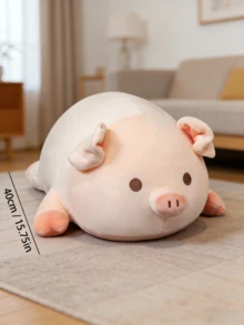 MINKOJA - BESTSELLERS 1 件毛绒小猪抱枕/玩偶，会下蛋的毛绒小猪，节日礼物，生日礼物，平安夜礼物，圣诞节礼物，完美礼物，复活节礼物，儿童玩偶，复活节 - 彩色 - 查看 5