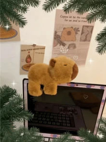 POKOJA LAND 可爱的水豚拍手戒指，创意设计的毛绒玩具，可戴在手腕上，新颖的圣诞节和新年礼物，万圣节装饰品，水豚玩偶，圣诞节，水豚服装，趣味毛绒动物，缝纫玩偶 - 彩色 - 查看 5