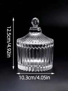 1pc Luxury, Vintage, High-End Glass Makeup Display Tray, Crown Shaped Embossed Vintage Crystal Container, Coffee Glass Candy Storage Jar, Airtight Canister,For Holiday Beach, Bathroom Collection, Bedroom Collection, Large Capacity - Multicolor - View 10
