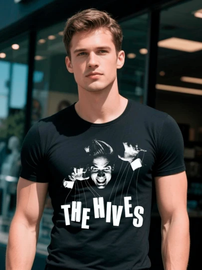 Playera Unisex 100% Algodón Peinado Cuello Redondo Modelo The Hives Manipular Rock, Unisex, Fresca y Cómoda, Para Uso Diario, Streetwear, Conciertos