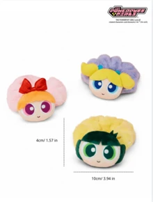 THE POWERPUFF GIRLS X Joivida 1組毛絨髮圈與髮帶、可愛卡通髮箍，適合日常穿著、旅行、派對，是送給女性、女孩的有趣禮物，生日、聖誕節或週年紀念的襪子填充禮物 - 彩色 - 查看 5