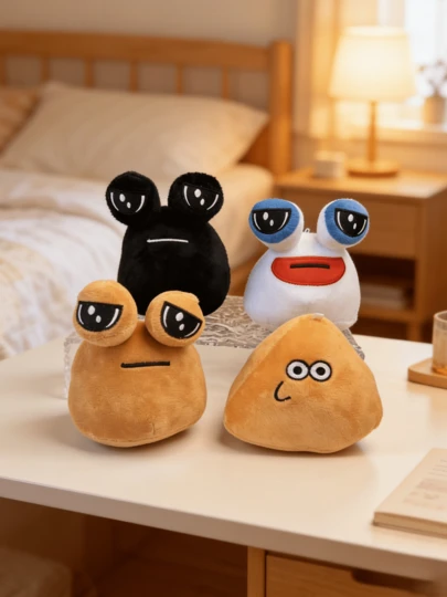 MINKOJA - BESTSELLERS 可爱的大眼外星人毛绒玩偶，造型奇特的大眼外星人玩具，有多种颜色可选，包括棕色、白色和黑色。可爱的毛绒挂件——非常适合作为包包配饰、桌面摆件，也是送给孩子的理想生日礼物，以及儿童节、复活节和感恩节等节日礼物。