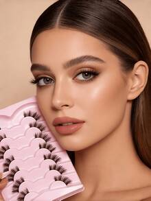 7 Pairs Half False Eyelashes Soft Natural Cat Eye Look Wispy Crisscross Fluffy Lashes For Subtle Daily Makeup - Criss Cross lashes - View 1