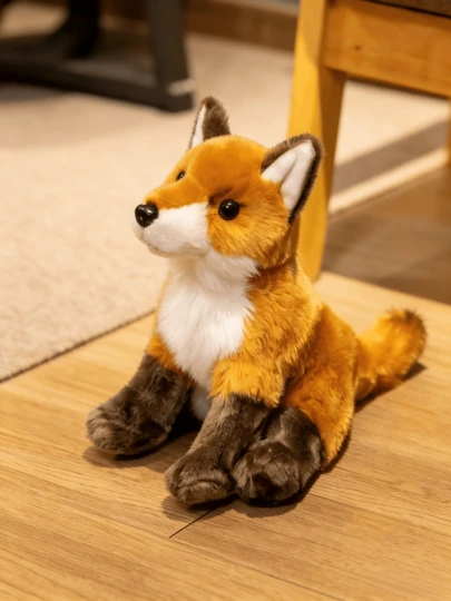 MINKOJA 25厘米/9.84英寸逼真红狐毛绒玩具 - 博物馆级坐姿狐狸毛绒玩具，手工绘制细节，复活节礼物，栩栩如生的野生动物装饰品和教育礼物，适合自然爱好者，特别的房间装饰，儿童生日礼物，节日礼物，派对礼品