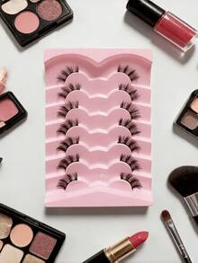 7 Pairs Half False Eyelashes Soft Natural Cat Eye Look Wispy Crisscross Fluffy Lashes For Subtle Daily Makeup - Criss Cross lashes - View 9