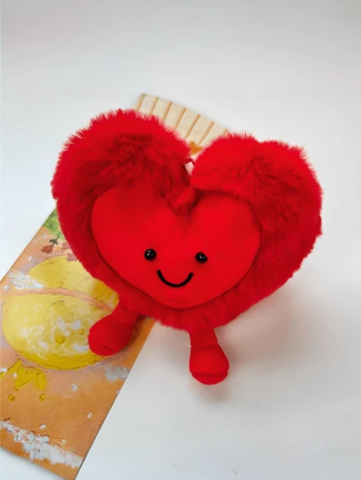 POKOJA LAND 1 Pack 3.9inch-Beatty Love Plush Doll Pendant, Cute Red Heart Doll Stuffed For Decorations, Suitable For Valentine's Day/Christmas And Other Holiday Gifts For Wife, Girl Friend, Boy Friend, Lover Gifts