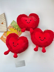POKOJA LAND 1个装 3.9英寸-Beatty Love 毛绒娃娃吊坠，可爱红色爱心填充娃娃，适合作为情人节/圣诞节及其他节日礼物送给妻子、女朋友、男朋友、爱人 - 彩色 - 查看 6