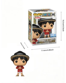 Funko Pop！动画《海贼王》蒙奇·D·路飞乙烯基人偶 #2052，盒装橱窗展示收藏品，可爱Q版桌面摆件，粉丝和收藏家礼物 - 1PC - 查看 2