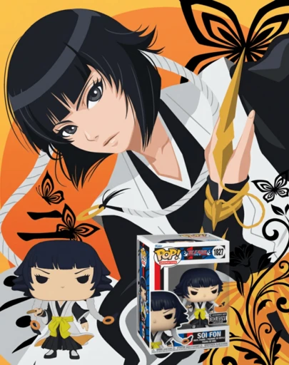  Funko Pop! Animation Bleach Soi Fon Vinyl Figure #1827, Entertainment Earth Exclusive Sticker, Boxed Window Display Collectible, Cute Desk Decor, Gift For Fans