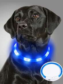 PETSIN 1pc Rechargeable LED Lighted Pet Collar, With Three Lighting Modes, Visible At Night, Ensuring The Safety Of The Pet. The Collar Can Be Freely Adjusted In Length. A Festive Atmosphere Collar, Suitable For Small, Medium And Large Cat And Dog - Multicolor - View 11