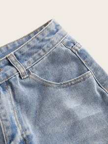 1 par de pantalones cortos vaqueros nuevos de corte holgado para mujer, la elección perfecta para el día a día. - Pantalones cortos de mezclilla 2005 - Ver 3