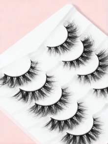7 Pairs Natural Fox Eye False Eyelashes Soft Wispy Fluffy Lashes For Daily Natural Look Makeup - Black - View 5