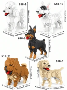 1 Bộ xếp hình 3D hình thú cưng hoạt hình (chó Teddy/Schnauzer/Doberman/Husky/French Bulldog/Chow Chow/Dachshund/Poodle/Golden Retriever/Corgi/Bull Terrier) - Mô hình lắp ráp sáng tạo, giáo dục - Trang trí nhà cửa và quà tặng sinh nhật - Nhiều màu - Xem 3