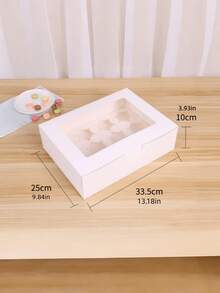 4/8个装带透明窗口的纸杯蛋糕盒，适用于玛芬蛋糕、糕点、甜点、下午茶、慕斯蛋糕等烘焙食品包装 - 彩色 - 查看 26