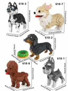1 Bộ xếp hình 3D hình thú cưng hoạt hình (chó Teddy/Schnauzer/Doberman/Husky/French Bulldog/Chow Chow/Dachshund/Poodle/Golden Retriever/Corgi/Bull Terrier) - Mô hình lắp ráp sáng tạo, giáo dục - Trang trí nhà cửa và quà tặng sinh nhật - Nhiều màu - Xem 4