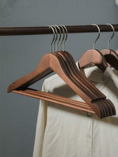 Solid Wood Hangers With Anti Slip Grooves And Slim Design Save Space - Suitable For Professional Wardrobe Storage, Such As Jackets, Pants, Etc. - Clothing Hooks, Suitable For Home Or Retail Storage, Essential For Fashion Enthusiasts