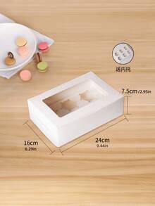 4/8个装带透明窗口的纸杯蛋糕盒，适用于玛芬蛋糕、糕点、甜点、下午茶、慕斯蛋糕等烘焙食品包装 - 彩色 - 查看 21