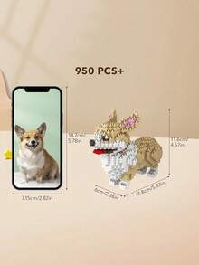 1 Bộ xếp hình 3D hình thú cưng hoạt hình (chó Teddy/Schnauzer/Doberman/Husky/French Bulldog/Chow Chow/Dachshund/Poodle/Golden Retriever/Corgi/Bull Terrier) - Mô hình lắp ráp sáng tạo, giáo dục - Trang trí nhà cửa và quà tặng sinh nhật - Nhiều màu - Xem 15