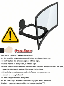 1pc 16/18-Inch Ultra-High-Definition Mobile Phone Screen Magnifier, Newly Upgraded 3d Curved Screen, Foldable And Retractable, Mobile Phone Desktop Stand, Anti-Blue Light Lens, Eye Protection. - Multicolor - View 6