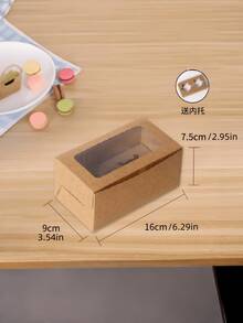 4/8个装带透明窗口的纸杯蛋糕盒，适用于玛芬蛋糕、糕点、甜点、下午茶、慕斯蛋糕等烘焙食品包装 - 彩色 - 查看 25