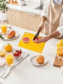 1/6/12pcs, Kitchen Plastic Cutting Board Set, Thickened Soft Cutting Mat, Non-Slip Cutting Board, With Colorful Food Patterns And Easy-Grip Handles, Kitchen Supplies, Dormitory Kitchen Accessories - Multicolor - View 10