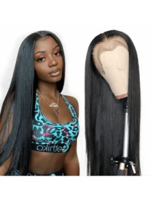 13x6高清蕾丝直发假发，200%密度，即戴即走，全蕾丝假发 - 自然色&黑色系 - 查看 2