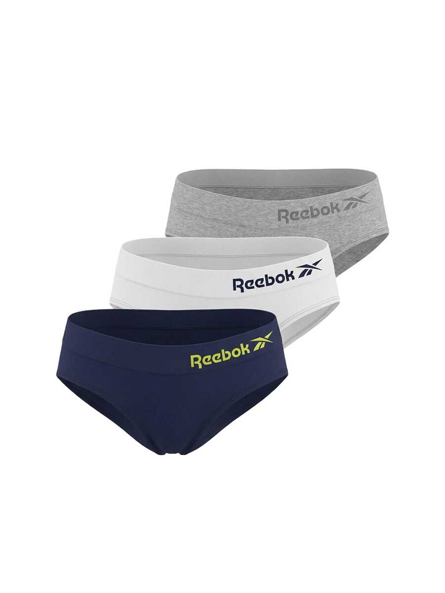 Reebok 3 Pack Women's Briefs - White Blue Grey - View 1