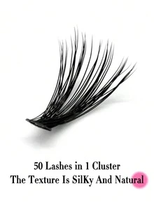 1盒240根50D蓬松自然3D单根假睫毛，长度8-16毫米，卷度0.05毫米/0.07毫米，C/D混合卷度，防水柔软轻盈，手工制作，适合日常、浓妆及派对活动。 - 黑色 - 查看 7