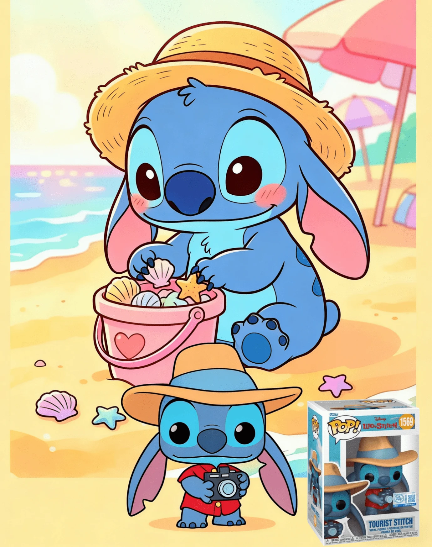 Funko POP! Vinyl Figure, Lilo & Stitch Stitch Tourist Stitch With Camera & Hat, Window Box Display, No. 1569, Gift For Fans - 1PC - View 1