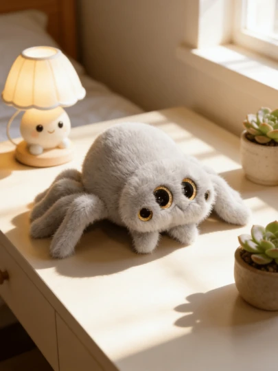 POKOJA LAND Búp bê nhện nhồi bông mô phỏng, thú nhồi bông hình nhện dễ thương và chân thực, mềm mại, thích hợp làm quà tặng Halloween, Lễ Phục Sinh, Lễ Tạ Ơn, Ngày Valentine và sinh nhật, vật trang trí sáng tạo cho bàn làm việc và giường ngủ.