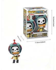 Funko Pop Vinyl Figure Collectible, One Piece Brook #2147 Boxed Display Model, Cute Big Head Skeleton Character, Desk Shelf Decor, Gift For Anime Fans, Birthday Holiday Present - Multicolor - View 2