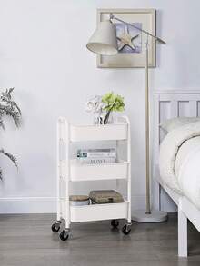 3 Tier Utility Cart Rustproof Multi Purpose Rolling Storage Rack With Casters For Kitchen Bathroom Snack Organizer Easy Assembly Home Decor Gift Idea Living Room Bedroom Office Garage Workshop Pantry Laundry Room Classroom Dormitory Apartment Balcony - Multicolor - View 11