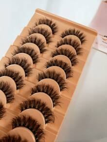 10 Pairs Soft Fluffy Natural 3D Mink Lashes Long False Eyelashes Makeup Set For Volume Extension Short Daily Wear - Natural Lashes - View 5