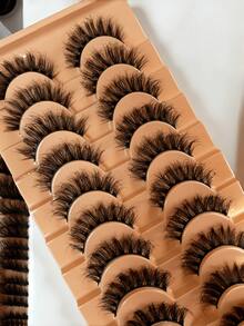 10 Pairs Soft Fluffy Natural 3D Mink Lashes Long False Eyelashes Makeup Set For Volume Extension Short Daily Wear - Natural Lashes - View 8