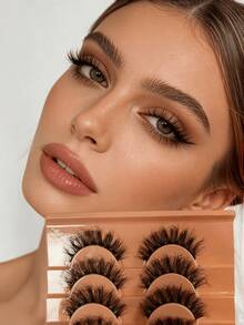 10 Pairs Soft Fluffy Natural 3D Mink Lashes Long False Eyelashes Makeup Set For Volume Extension Short Daily Wear - Natural Lashes - View 1