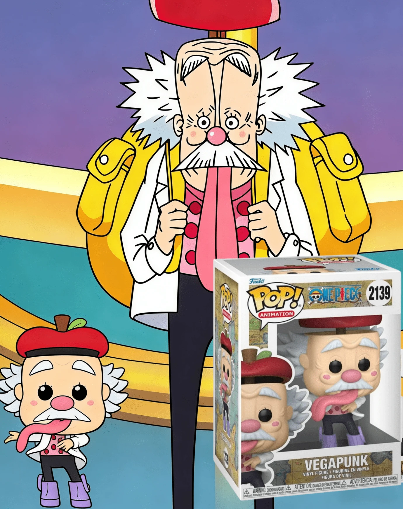 Mô hình Funko Pop Vinyl sưu tầm, One Piece Vegapunk #2139, mô hình trưng bày có hộp, nhân vật nhà khoa học anime đầu to dễ thương, vật trang trí bàn làm việc, quà tặng cho người hâm mộ anime. - Nhiều màu - Xem 1