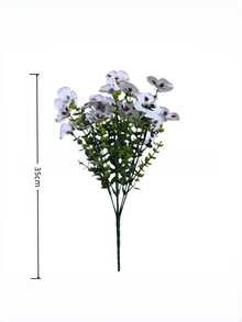 8 pièces Fleurs artificielles résistantes aux UV, orchidées et pensées réalistes en soie pour la décoration extérieure de la maison, du jardin, du patio, de la véranda. Cadeau de pendaison de crémaillère. - Blanc - Voir 4
