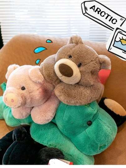 POKOJA LAND Pappa Pig Plush Toys, Dinosaur And Crocodile Dolls, Hugging Dolls, Bed Pressing Dolls, And Throw Pillows Are Suitable For Home Decoration, Festival Gifts, Valentine's Day Gifts, Back-To-School Gifts, And Toy Collections