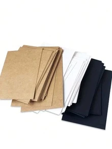 10PCS, Double Sided Letter Paper, Size 5.9 Inches X 3.93 Inches, White/Black/Kraft Paper Color. Retro Nostalgic Blank Postcards, Hand Drawn Graffiti, DIY Message Cards. - Multicolor - View 5