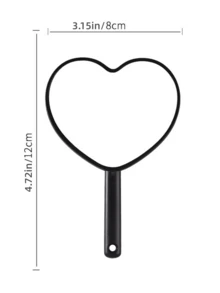 10 Pieces Of Handheld Heart-Shaped Mirrors, Cute Makeup Mirrors - Multicolor - View 3