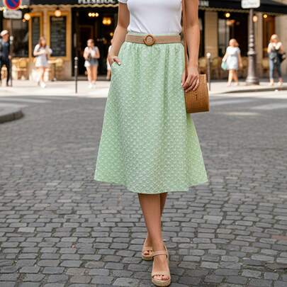 Falda Larga Mujer Moda Casual Elegante Algodón Talla Extra