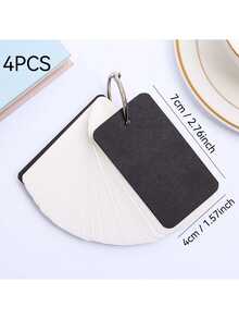 4PCS, White Hard Card Sms Small Card High Punched Learning Paper Card, With Iron Ring Web Greeting Index Card, Stainless Steel Binder Blank Bookmark Card, 100 Blank Card Paper, Used For Note Taking And Office Work, Memory Learning Office Supplies Learning Note Card, Multiple Colors - Multicolor - View 9