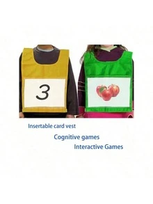 1 Pc Scrimmage Vest For Kids, 4 Color, Practice Vest, Card Insertable Game Vest, Training Bib, PE Bib, Team Competition Vest Kids, Pocket Vest, Cogn Game Tool, Teaching Aid, Interact Learn, Home, Class, Out, Party Games, Back To School - Multicolor - View 7